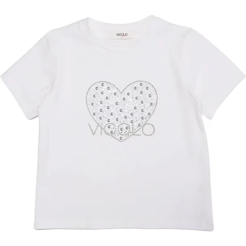 Kinder T-Shirt mit Strass-Druck - ViCOLO - Modalova