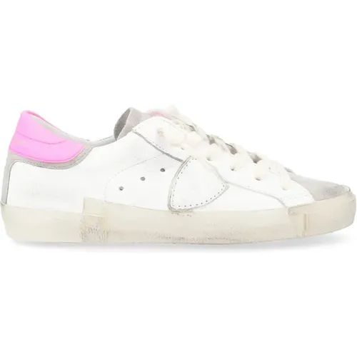 Vintage Sneaker in and Fluorescent Pink , female, Sizes: 3 UK, 7 UK, 5 UK, 2 UK, 4 UK, 6 UK - Philippe Model - Modalova