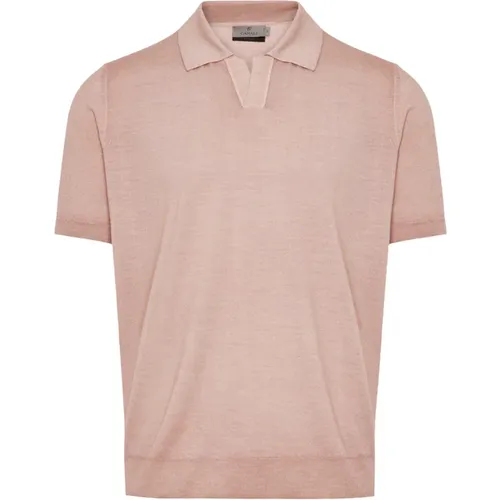 Wool/silk buttonless polo shirt , male, Sizes: 2XL - Canali - Modalova