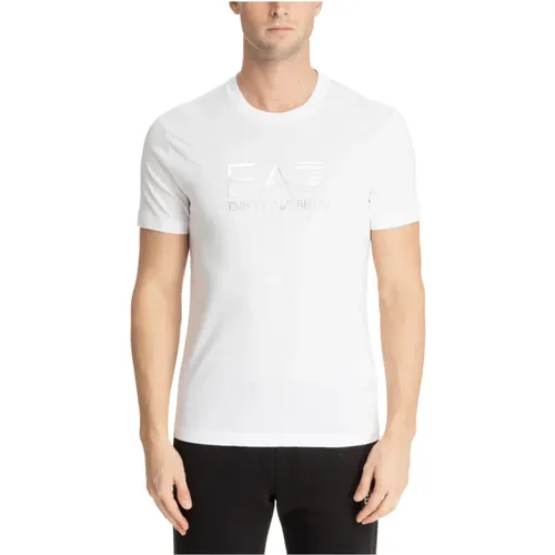 Patterned Logo T-shirt , male, Sizes: M - Emporio Armani EA7 - Modalova