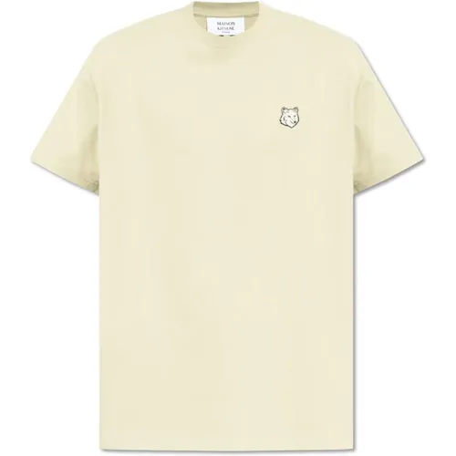 T-Shirt mit Logo-Patch - Maison Kitsuné - Modalova