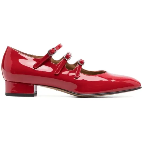 Patent Leather Buckled Flat Shoes , female, Sizes: 6 1/2 UK, 4 UK, 8 UK, 5 UK, 4 1/2 UK, 7 UK, 5 1/2 UK, 3 UK, 6 UK - Carel - Modalova