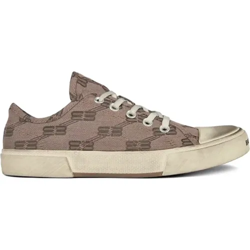 Monogram Low Sneakers Dark Mink Grey , female, Sizes: 6 UK - Balenciaga - Modalova