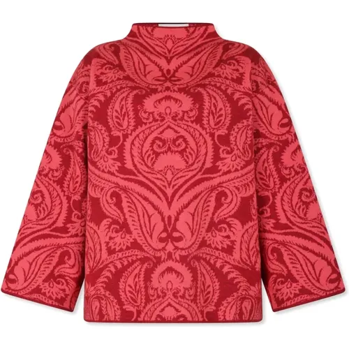 Roter Wollpullover Jacquard-Muster - ETRO - Modalova