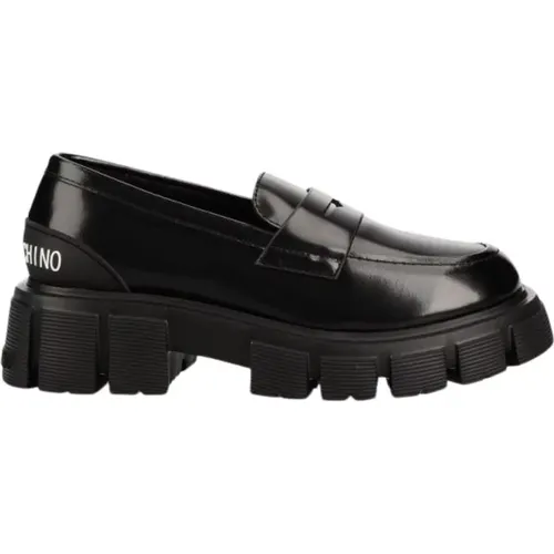 Damen Leder Mokassins , Damen, Größe: 36 EU - Love Moschino - Modalova