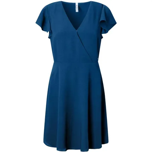 Blaues V-Ausschnitt Kleid - Pepe Jeans - Modalova