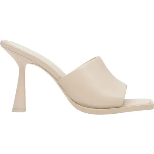 Damen Hellbeige Echte Leder Stiletto Mules Er00113404 , Damen, Größe: 36 EU - Estro - Modalova