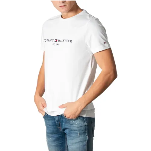 Herbst/Winter Herren Baumwoll T-Shirt , Herren, Größe: XS - Tommy Hilfiger - Modalova