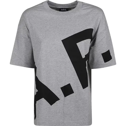 Baumwoll Logo Print T-shirt , Damen, Größe: XS - A.p.c. - Modalova
