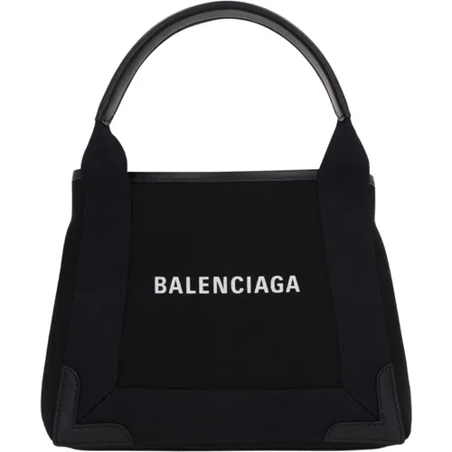 Canvas Tote Bag with Leather Trim , female, Sizes: ONE SIZE - Balenciaga - Modalova