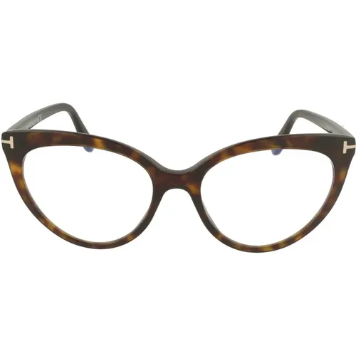 Braune Brille Ft567454052052 , Damen, Größe: 55 MM - Tom Ford - Modalova