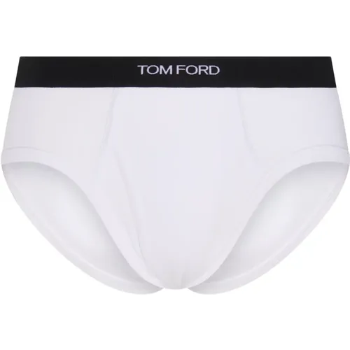 Cotton Briefs with Logo Detail , male, Sizes: 2XL - Tom Ford - Modalova