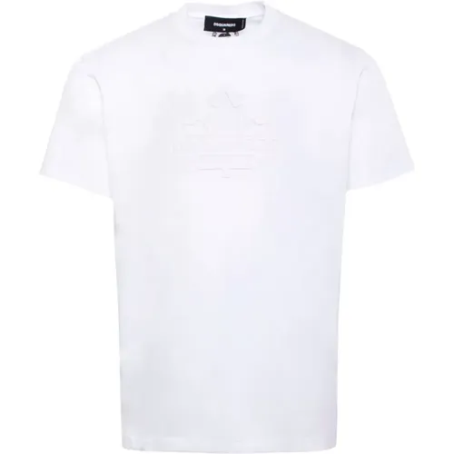 Leaf Skater Cotton T-shirt , male, Sizes: L, 3XL, S, XL, 2XL, M - Dsquared2 - Modalova
