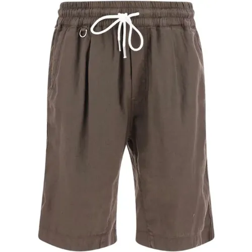 Linen Shorts , male, Sizes: L - Paolo Pecora - Modalova