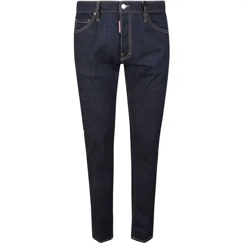 Slim-Fit 5-Pocket Jeans with Logo Print , male, Sizes: L, S, XL, 2XL, M - Dsquared2 - Modalova