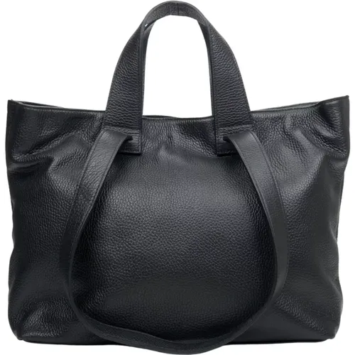 Schwarze Lederhandtasche Eleganter Chic-Stil - Estro - Modalova