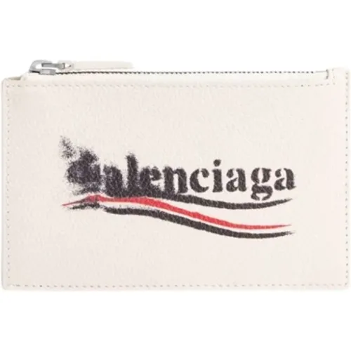 Leather Wallet with Logo Print , male, Sizes: ONE SIZE - Balenciaga - Modalova