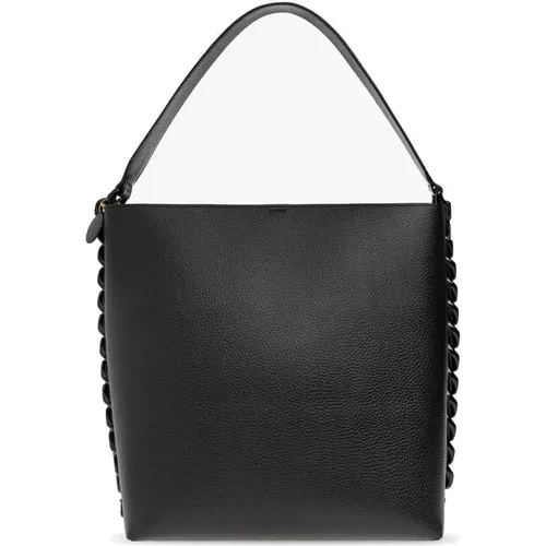 Grainy Mat Tote Bag with Tonal Chain , female, Sizes: ONE SIZE - Stella Mccartney - Modalova