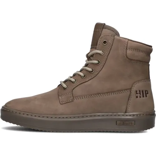 Taupe Nubukleder Schnürstiefel Hip - Hip - Modalova