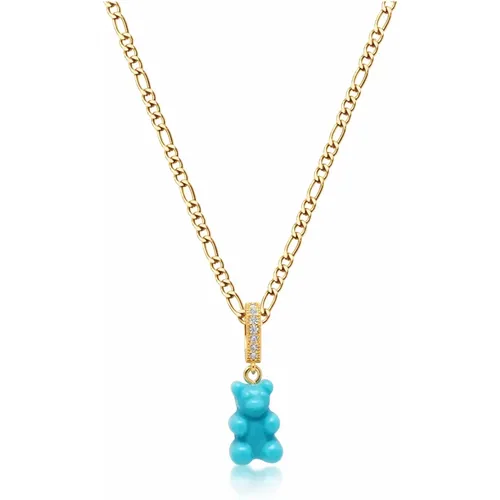 Turquoise Gummy Bear Pendant Necklace , male, Sizes: ONE SIZE - Nialaya - Modalova