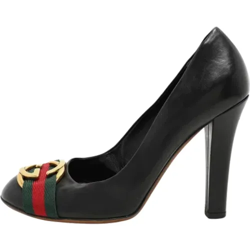 Pre-owned Leather heels , female, Sizes: 7 UK - Gucci Vintage - Modalova