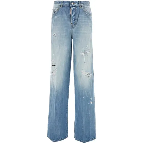 Weit geschnittene Denim Traveller Jeans , Damen, Größe: 3XS - Dsquared2 - Modalova