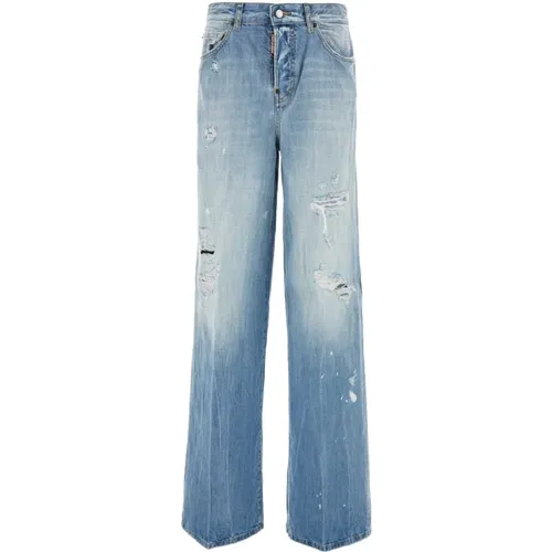 Weit geschnittene Denim Traveller Jeans , Damen, Größe: XS - Dsquared2 - Modalova