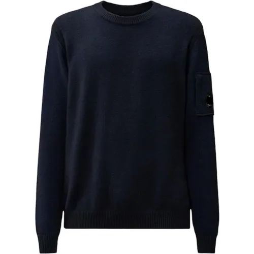 Lambswool crewneck sweater with Vanis knit , male, Sizes: L, S, M - C.P. Company - Modalova