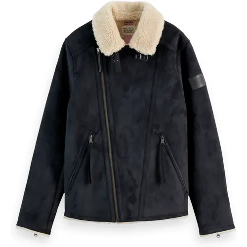 Shearling Winterjacke , Herren, Größe: M - Scotch & Soda - Modalova