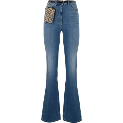 Flared Jeans , female, Sizes: W30, W28, W27, W29 - Elisabetta Franchi - Modalova