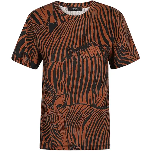 Zebra Print T-shirt aus Baumwolle , Damen, Größe: XS - Max Mara Weekend - Modalova