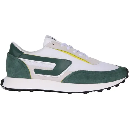 Racer LC White Green Men Sneakers , male, Sizes: 11 UK - Diesel - Modalova