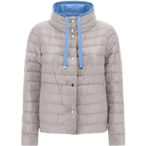 Reversible Down Jacket in Gray and Blue , female, Sizes: XS, S, XL - Herno - Modalova