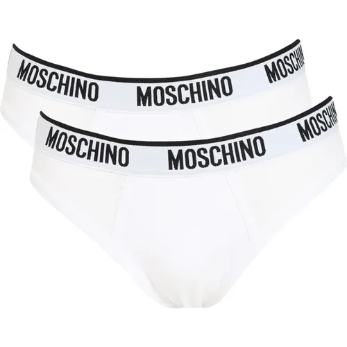 Weißes Unterwäsche-Set mit elastischem Band , Herren, Größe: 2XL - Moschino - Modalova