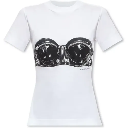Bedrucktes T-Shirt , Damen, Größe: 2XS - alexander mcqueen - Modalova