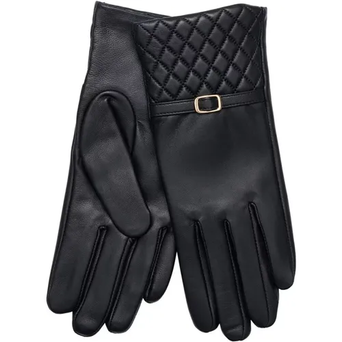 Elegante Lederhandschuhe mit Goldschnalle , Damen, Größe: M - BTFCPH - Modalova