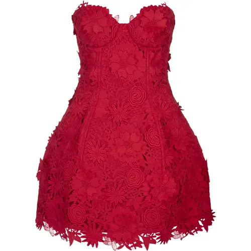 Rotes Blumen Mini Dome Kleid - Giuseppe Di Morabito - Modalova