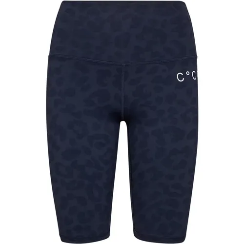 Leopard Print Crop Leggings Navy Blau , Damen, Größe: XS - Co'Couture - Modalova