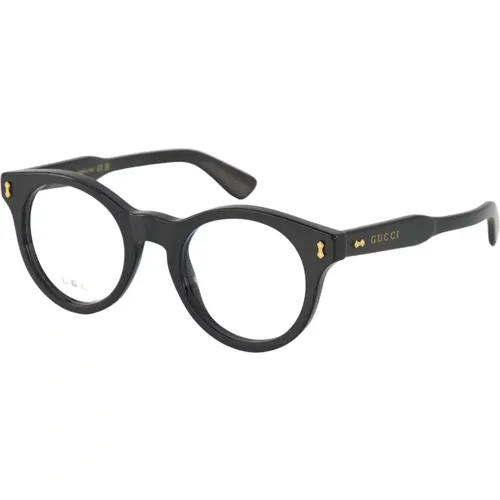 Vintage Runde Schwarze Optische Brille , unisex, Größe: S/M - Gucci - Modalova