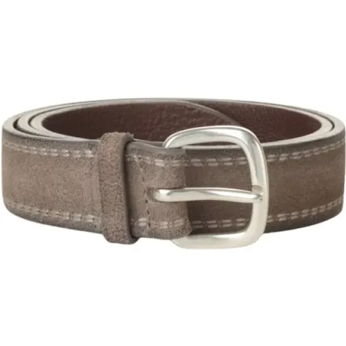 Cloudy Suede Belt with Embroidery , male, Sizes: 100 CM, 90 CM - Orciani - Modalova