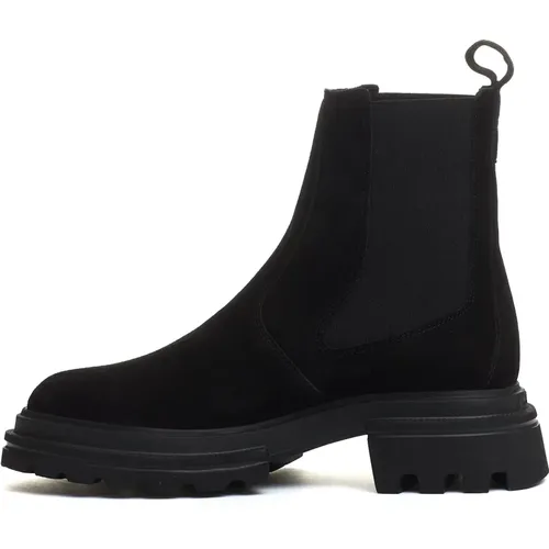 Schwarze Ankle Chelsea Boots für Frauen , Damen, Größe: 36 1/2 EU - Hogan - Modalova