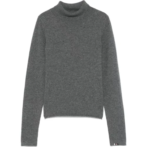 Grey Cashmere Sweater High Neck , female, Sizes: ONE SIZE - Extreme Cashmere - Modalova