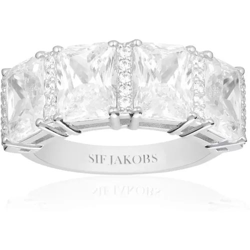 Eleganter Zirkonia Silberring , Damen, Größe: 52 MM - Sif Jakobs Jewellery - Modalova