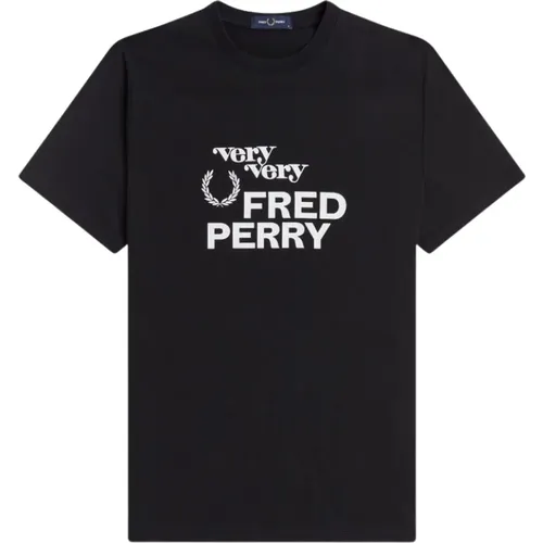 Gedrucktes T-Shirt , Herren, Größe: L - Fred Perry - Modalova