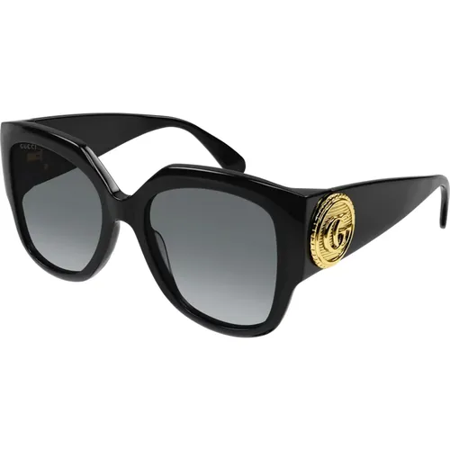 Gg1407S Sunglasses,Quadratische Rahmen Sonnenbrille,Stylish Ivory/ Shaded Sunglasses,Havana/Grey Shaded Sunglasses,Stylische Sonnenbrille Gg1407S - Gucci - Modalova