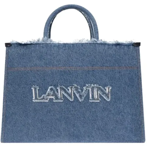 Black Sequin Tote Bag , female, Sizes: ONE SIZE - Lanvin - Modalova