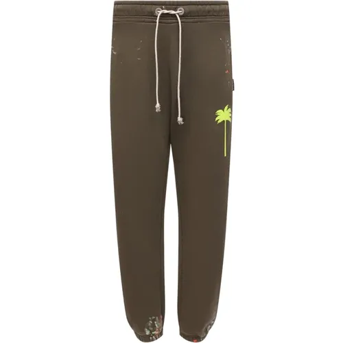 Upgrade Your Wardrobe with Cotton Jogging Pants , male, Sizes: S - Palm Angels - Modalova