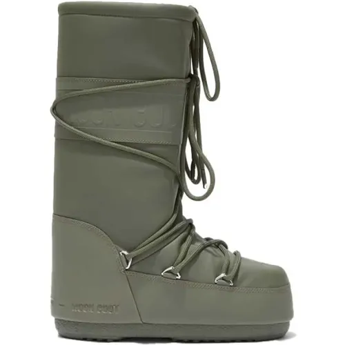 Icon Rubber Khaki Boots , female, Sizes: 6 UK, 9 UK - moon boot - Modalova