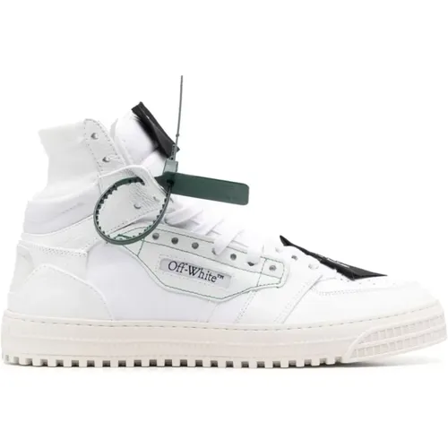 Off , Leather Sneakers with Panelled Design , male, Sizes: 10 UK - Off White - Modalova