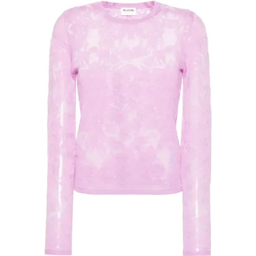 Lilac Sweaters for Women , female, Sizes: L - Blugirl - Modalova